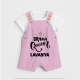 Drama Queen Personalized Dungaree - BABY PINK - 0 - 5 Months Old (Chest 18")