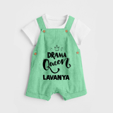 Drama Queen Personalized Dungaree - GREEN - 0 - 5 Months Old (Chest 18")