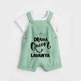 Drama Queen Personalized Dungaree - MINT GREEN - 0 - 5 Months Old (Chest 18")