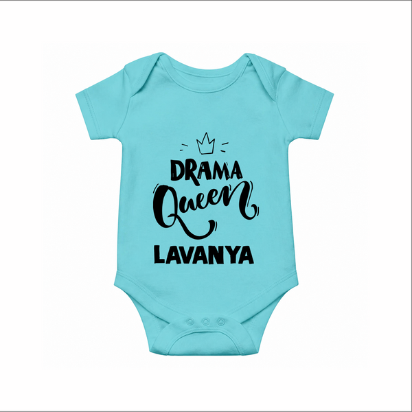 Drama Queen Personalized Romper - ARCTIC BLUE - New Born (Chest 14")