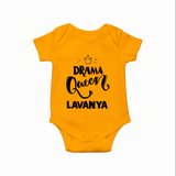 Drama Queen Personalized Romper - CHROME YELLOW - New Born (Chest 14")
