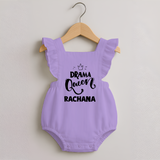 Drama Queen Personalized Romper Frock - LILAC - 0 - 3 Months Old (Chest 19")