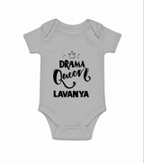Drama Queen Personalized Romper - GREY - New Born (Chest 14")