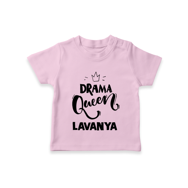 Drama Queen Personalized TShirt - BABY PINK - 0-5 Months Old (Chest 17")