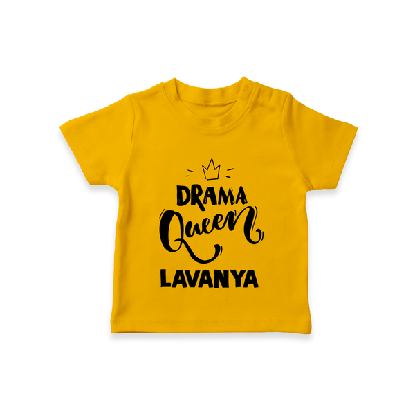 Drama Queen Personalized TShirt - CHROME YELLOW - 0-5 Months Old (Chest 17")