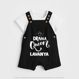 Drama Queen Personalized Dungaree - BLACK - 0 - 5 Months Old (Chest 18")