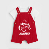 Drama Queen Personalized Dungaree - RED - 0 - 5 Months Old (Chest 18")