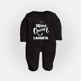 Drama Queen Personalized Full Body Suit - BLACK - New Born (Chest 7.5")