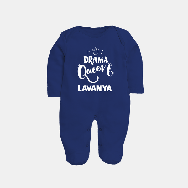 Drama Queen Personalized Full Body Suit - NAVY BLUE - New Born (Chest 7.5")