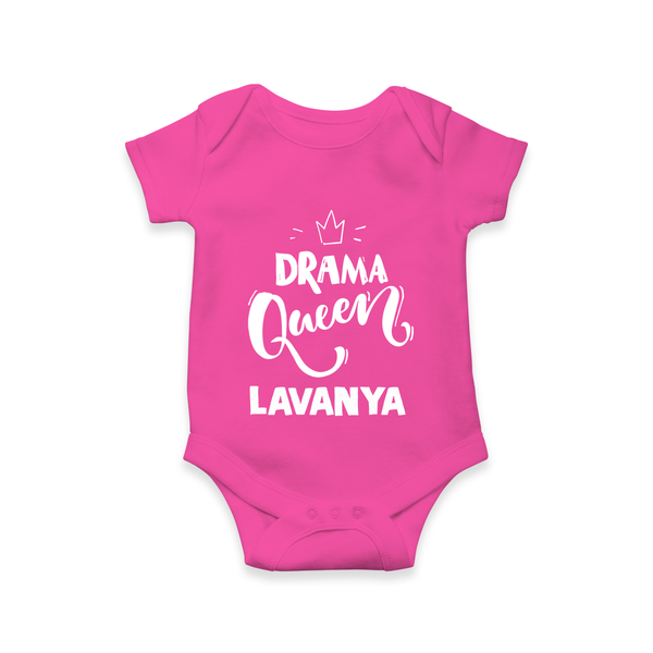 Drama Queen Personalized Romper - HOT PINK - New Born (Chest 14")