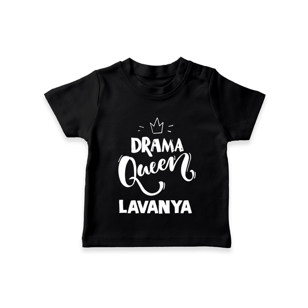 Drama Queen Personalized TShirt - BLACK - 0-5 Months Old (Chest 17")