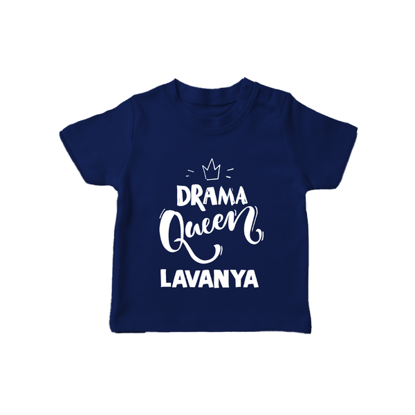 Drama Queen Personalized TShirt - NAVY BLUE - 0-5 Months Old (Chest 17")
