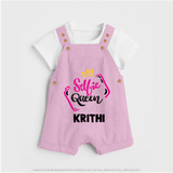 Selfie Queen Personalized Dungaree - BABY PINK - 0 - 5 Months Old (Chest 18")