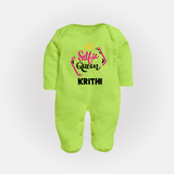 Selfie Queen Personalized Full Body Suit - LIME GREEN - New Born (Chest 7.5")