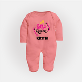 Selfie Queen Personalized Full Body Suit - PEACH - New Born (Chest 7.5")