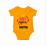 Selfie Queen Personalized Romper - CHROME YELLOW - New Born (Chest 14")