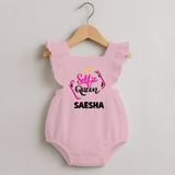 Selfie Queen Personalized Romper Frock - BABY PINK - 0 - 3 Months Old (Chest 19")