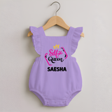 Selfie Queen Personalized Romper Frock - LILAC - 0 - 3 Months Old (Chest 19")