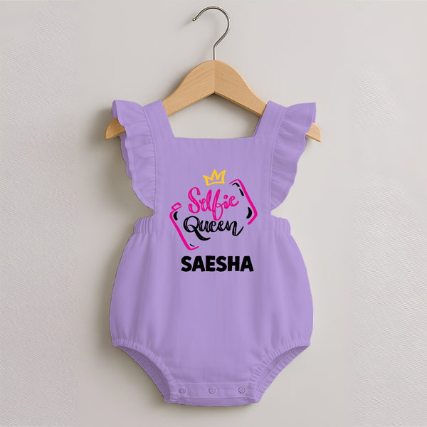 Selfie Queen Personalized Romper Frock - LILAC - 0 - 3 Months Old (Chest 19")