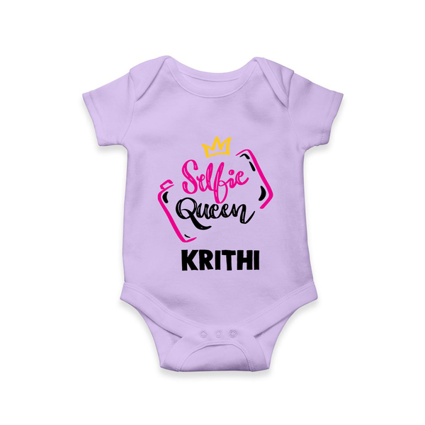 Selfie Queen Personalized Romper - LILAC - New Born (Chest 14")