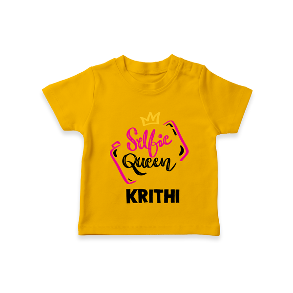 Selfie Queen Personalized TShirt - CHROME YELLOW - 0-5 Months Old (Chest 17")