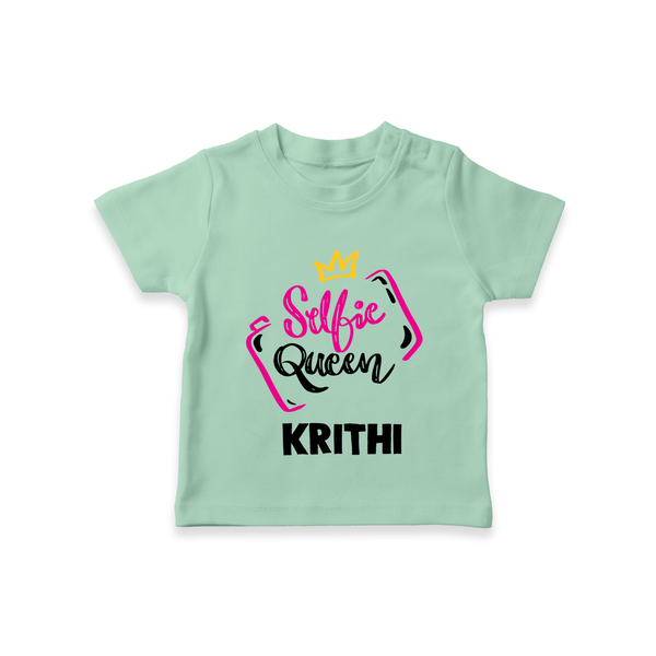Selfie Queen Personalized TShirt - MINT GREEN - 0-5 Months Old (Chest 17")