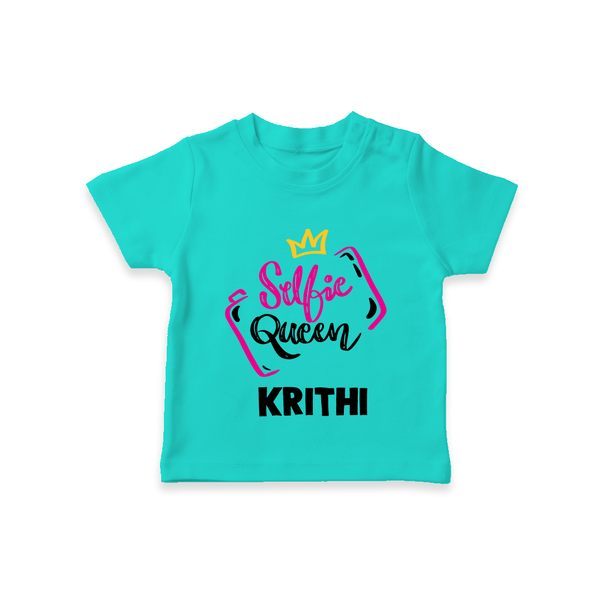 Selfie Queen Personalized TShirt - TEAL - 0-5 Months Old (Chest 17")