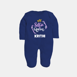 Selfie Queen Personalized Full Body Suit - NAVY BLUE - New Born (Chest 7.5")