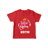 Selfie Queen Personalized TShirt - RED - 0-5 Months Old (Chest 17")