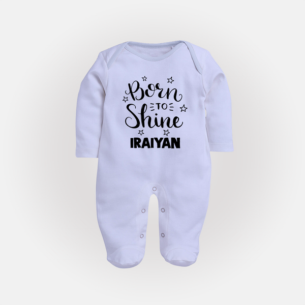 Born To Shine Personalized Full Body Suit - BABY BLUE - New Born (Chest 7.5")