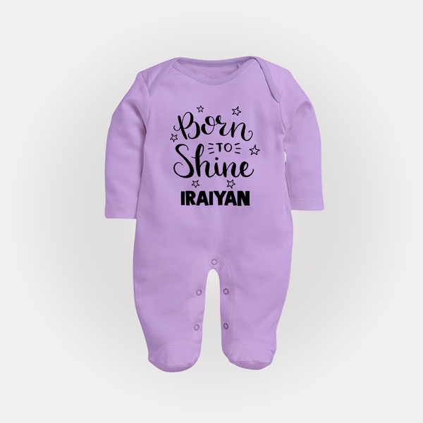Born To Shine Personalized Full Body Suit - LILAC - New Born (Chest 7.5")