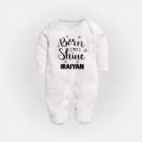 Born To Shine Personalized Full Body Suit - WHITE - New Born (Chest 7.5")
