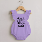 Born To Shine Personalized Romper Frock - LILAC - 0 - 3 Months Old (Chest 19")