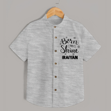 Born To Shine Personalized Shirt - GREY - 0 - 6 Months Old (Chest 23")