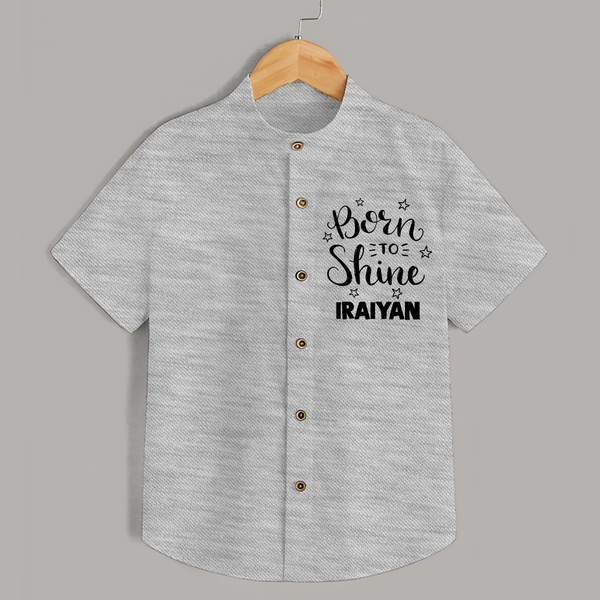 Born To Shine Personalized Shirt - GREY - 0 - 6 Months Old (Chest 23")