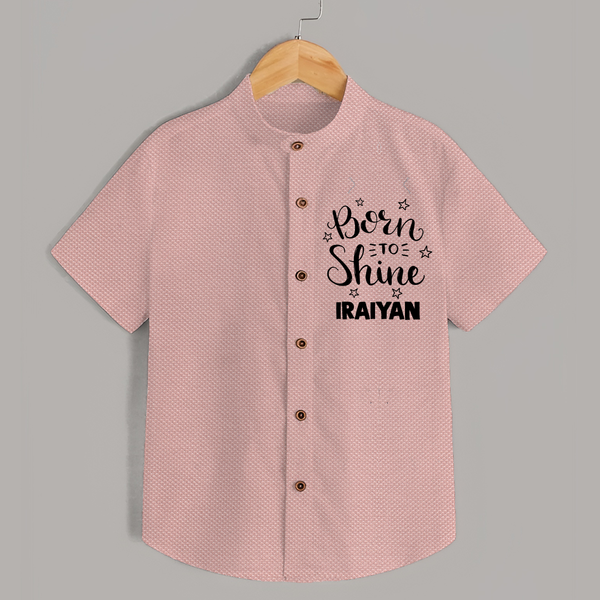Born To Shine Personalized Shirt - PEACH - 0 - 6 Months Old (Chest 23")