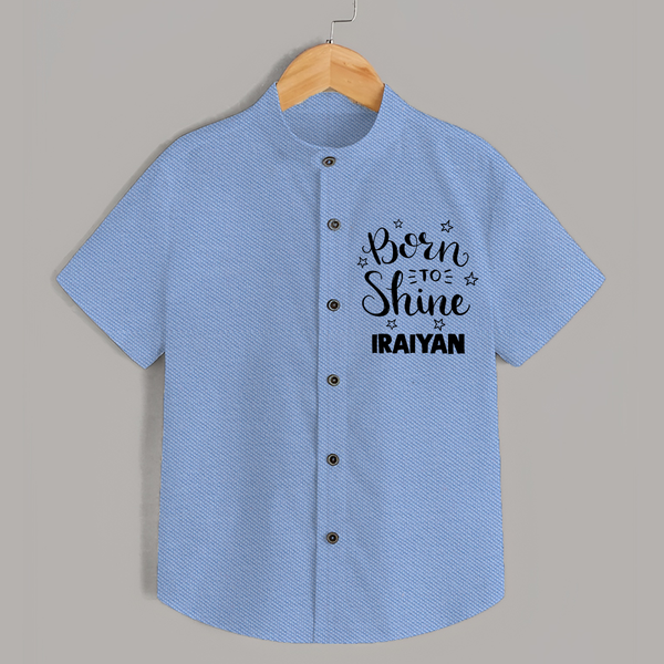 Born To Shine Personalized Shirt - SKY BLUE - 0 - 6 Months Old (Chest 23")