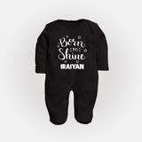 Born To Shine Personalized Full Body Suit - BLACK - New Born (Chest 7.5")