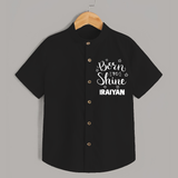 Born To Shine Personalized Shirt - BLACK - 0 - 6 Months Old (Chest 23")