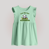 Lazy But Cute Personalized Baby Frock - MINT GREEN - 0 - 3 Months Old (Chest 17")