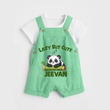 Lazy But Cute Personalized Dungaree - GREEN - 0 - 5 Months Old (Chest 18")