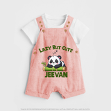 Lazy But Cute Personalized Dungaree - PEACH - 0 - 5 Months Old (Chest 18")