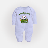 Lazy But Cute Personalized Full Body Suit - BABY BLUE - New Born (Chest 7.5")