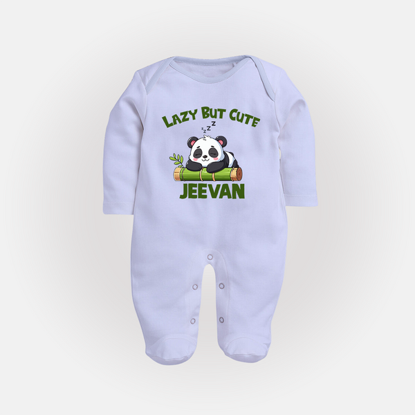 Lazy But Cute Personalized Full Body Suit - BABY BLUE - New Born (Chest 7.5")