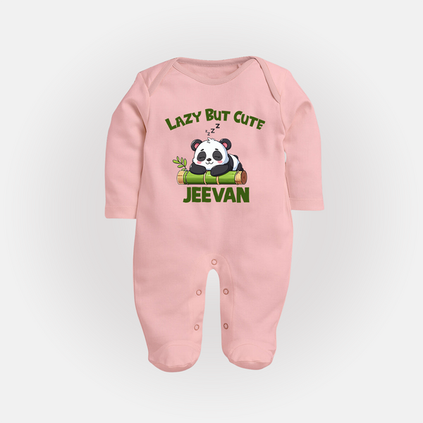 Lazy But Cute Personalized Full Body Suit - BABY PINK - New Born (Chest 7.5")