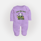 Lazy But Cute Personalized Full Body Suit - LILAC - New Born (Chest 7.5")