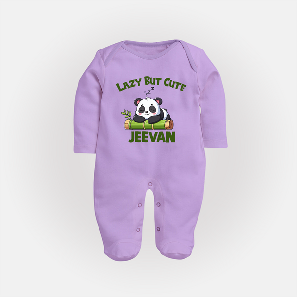 Lazy But Cute Personalized Full Body Suit - LILAC - New Born (Chest 7.5")