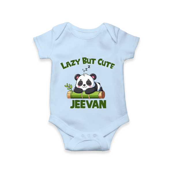 Lazy But Cute Personalized Romper - BABY BLUE - New Born (Chest 14")