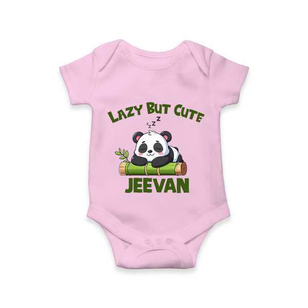 Lazy But Cute Personalized Romper - BABY PINK - New Born (Chest 14")