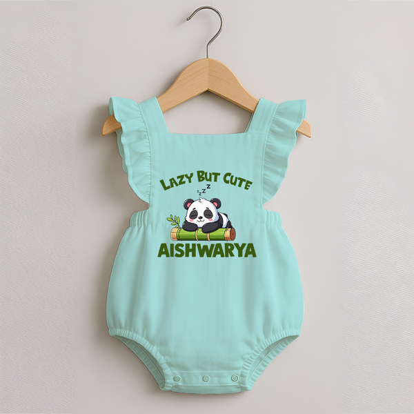 Lazy But Cute Personalized Romper Frock - MINT GREEN - 0 - 3 Months Old (Chest 19")